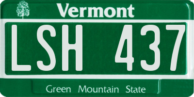 VT license plate LSH437