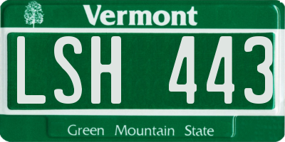 VT license plate LSH443