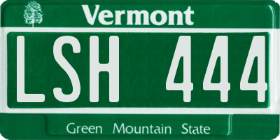 VT license plate LSH444