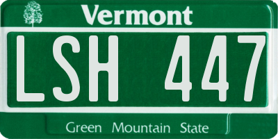 VT license plate LSH447