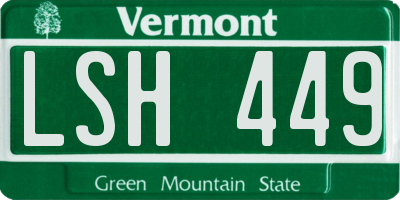 VT license plate LSH449