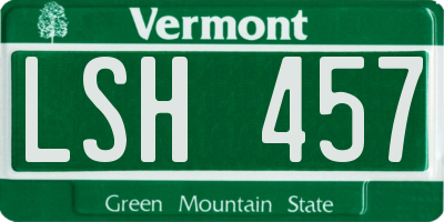 VT license plate LSH457