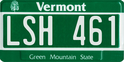 VT license plate LSH461