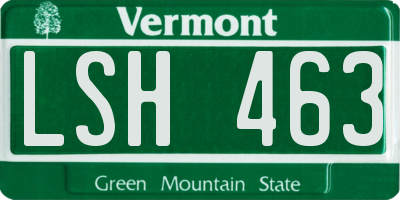 VT license plate LSH463
