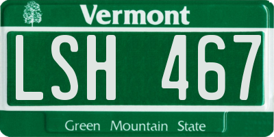 VT license plate LSH467