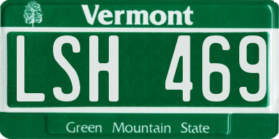 VT license plate LSH469