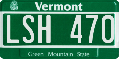 VT license plate LSH470