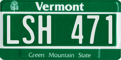 VT license plate LSH471