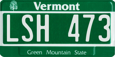 VT license plate LSH473