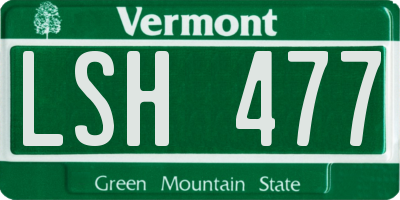 VT license plate LSH477