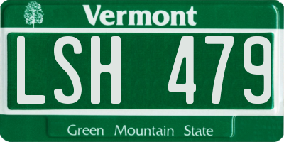 VT license plate LSH479