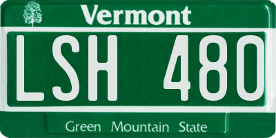 VT license plate LSH480