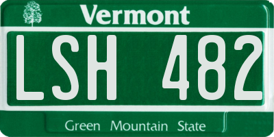 VT license plate LSH482