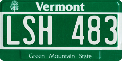 VT license plate LSH483