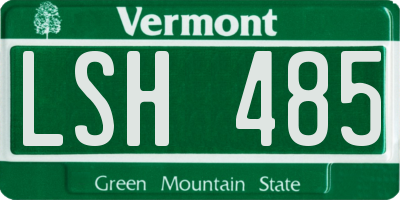 VT license plate LSH485