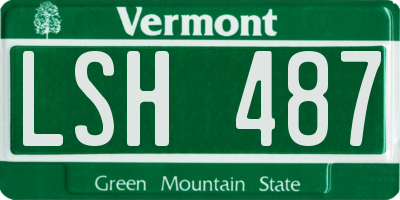 VT license plate LSH487