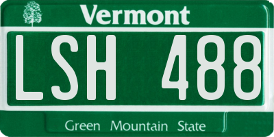 VT license plate LSH488