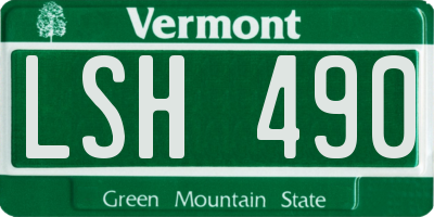 VT license plate LSH490