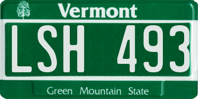 VT license plate LSH493