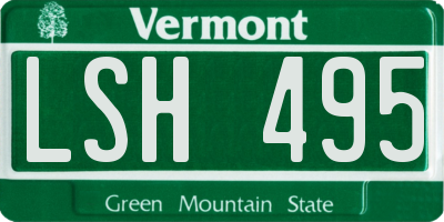 VT license plate LSH495