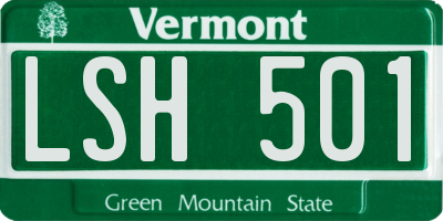 VT license plate LSH501