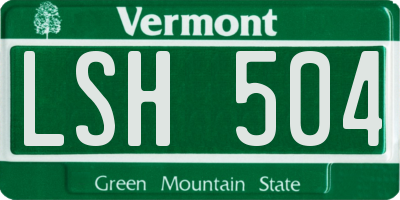 VT license plate LSH504