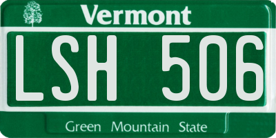 VT license plate LSH506