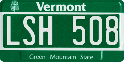 VT license plate LSH508