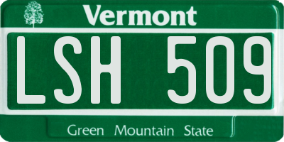 VT license plate LSH509