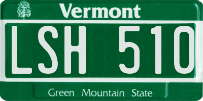 VT license plate LSH510