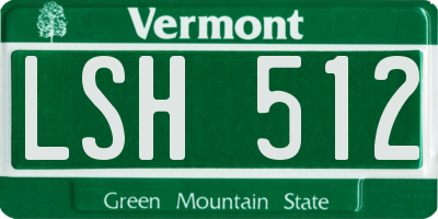 VT license plate LSH512