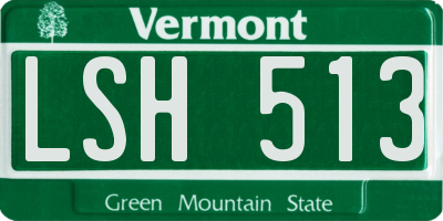 VT license plate LSH513