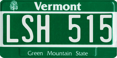 VT license plate LSH515