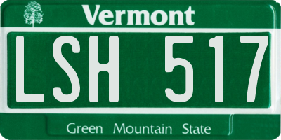 VT license plate LSH517