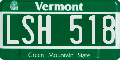 VT license plate LSH518