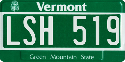 VT license plate LSH519
