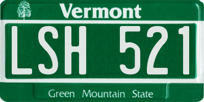 VT license plate LSH521