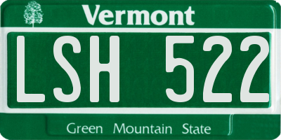 VT license plate LSH522