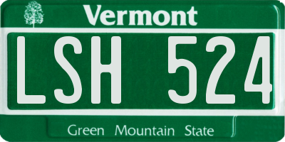 VT license plate LSH524