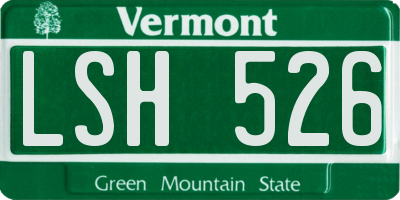 VT license plate LSH526