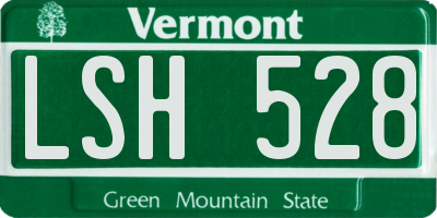 VT license plate LSH528