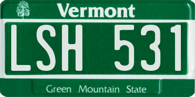 VT license plate LSH531