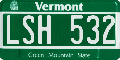 VT license plate LSH532