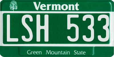 VT license plate LSH533