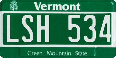 VT license plate LSH534
