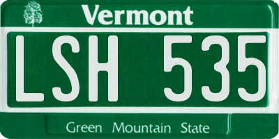 VT license plate LSH535