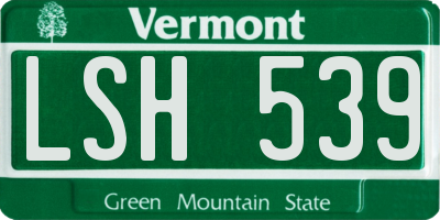 VT license plate LSH539
