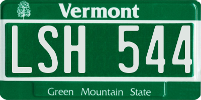 VT license plate LSH544