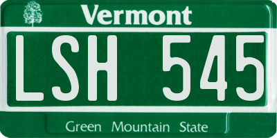 VT license plate LSH545