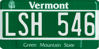 VT license plate LSH546